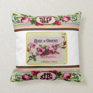 vintage antique french rose cushion pillow