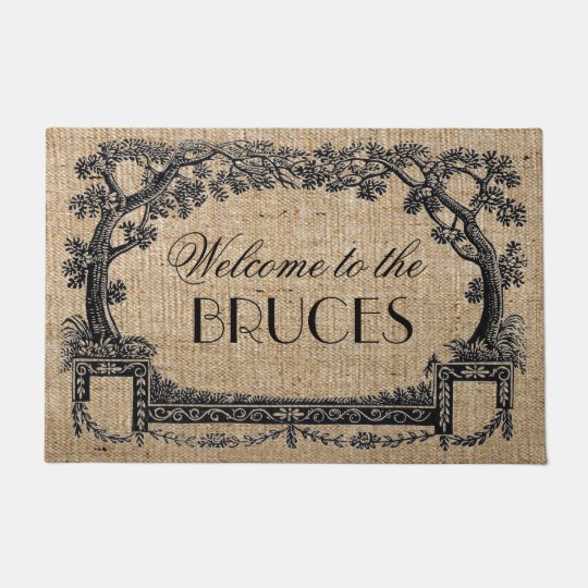 Vintage Antique French Tree Frame Personalised Doormat Zazzle Co Uk