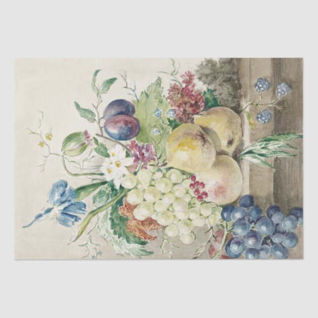 Vintage Antique Fruit Still Life Decoupage Tissue Paper (Front)