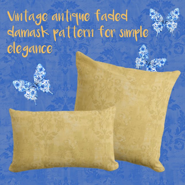 Vintage Antique Gold Damask Pattern Cushion (Creator Uploaded)