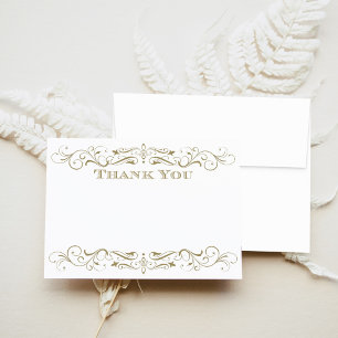 Vintage Antique Gold Flourish Wedding Card