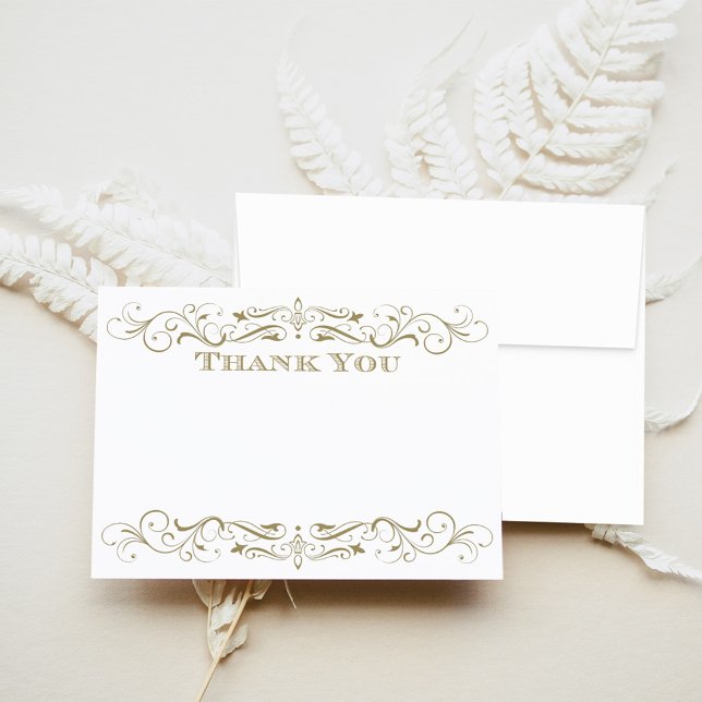 Vintage Antique Gold Flourish Wedding Card (Creator Uploaded)