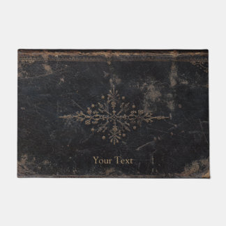 Vintage Antique Gold Leaf Faux Leather Doormat