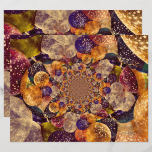 Vintage Antique Gold Purple Balloons Kaleidoscope