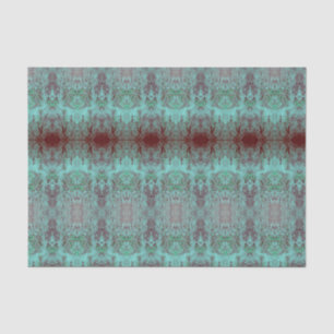 Vintage Antique Green Teal Brown Victorian Pattern Tissue Paper