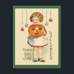 Vintage-Antique Halloween Design Postcard JOL<br><div class="desc">The sweet little girl in this Halloween design was scanned--and tweaked--from a vintage/antique Halloween postcard. The original postcard is post 1907, but is postally unused and undated. The original appears to be a Clapsaddle design, and it is identified as having been produced by Wolf & Co, for whom she worked...</div>