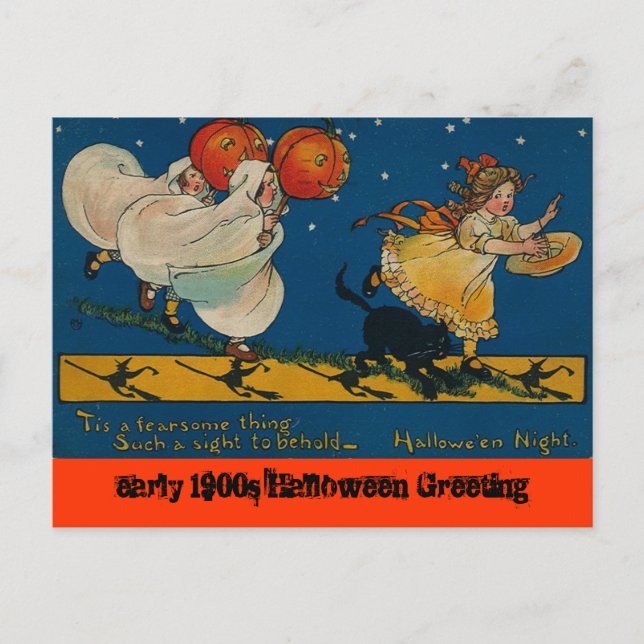 Vintage Antique Halloween postcard (Front)