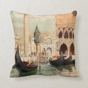 Vintage Antique Italy Venice Gondola Shrine Cushion