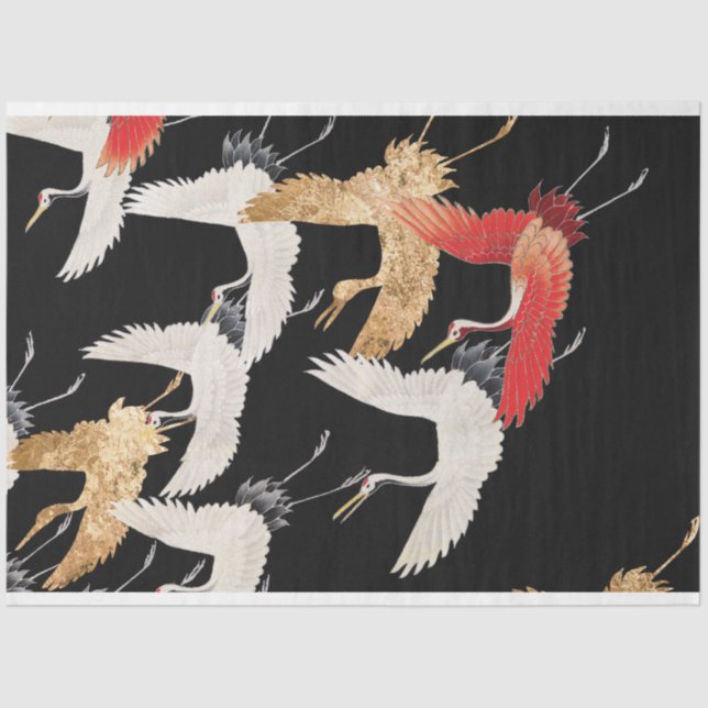 Vintage Antique Japanese Birds Artwork Tissue Paper (Front)
