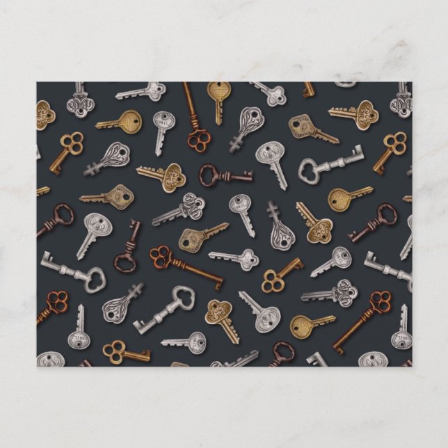 Vintage & Antique Keys Postcard (Front)