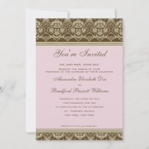 Vintage Antique Lace Wedding Invitation :: blush