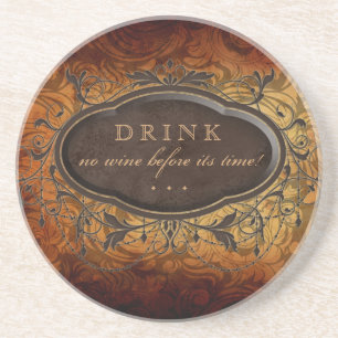 Vintage Antique Leaves Wine Coaster