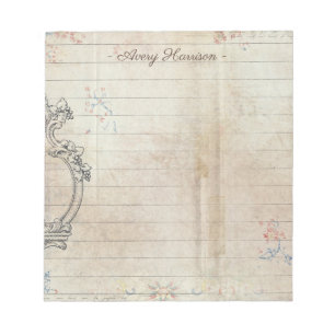 Vintage Antique Lined Journal Custom Name Notepad
