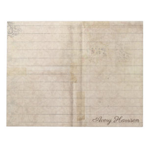 Vintage Antique Lined Journal Custom Name Notepad