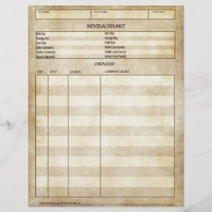 Vintage Antique Look Individual Data Sheet