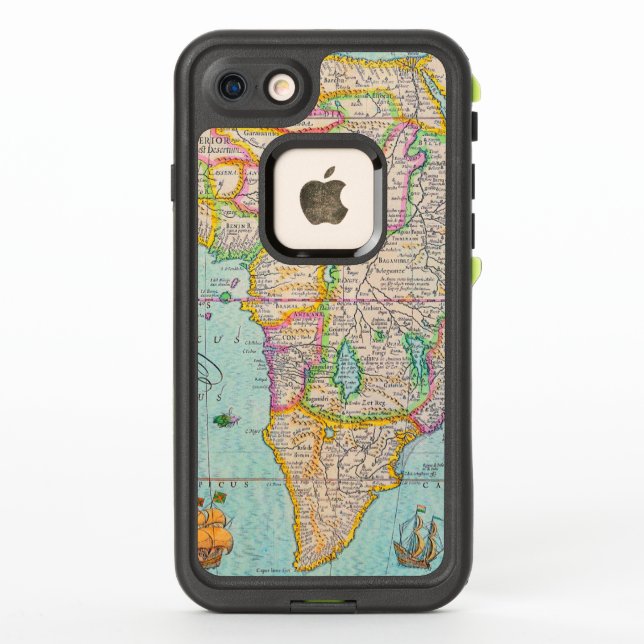Vintage Antique Map of Africa LifeProof iPhone Case (Back)