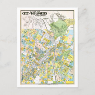Vintage/Antique Map of Los Angeles Travel Postcard