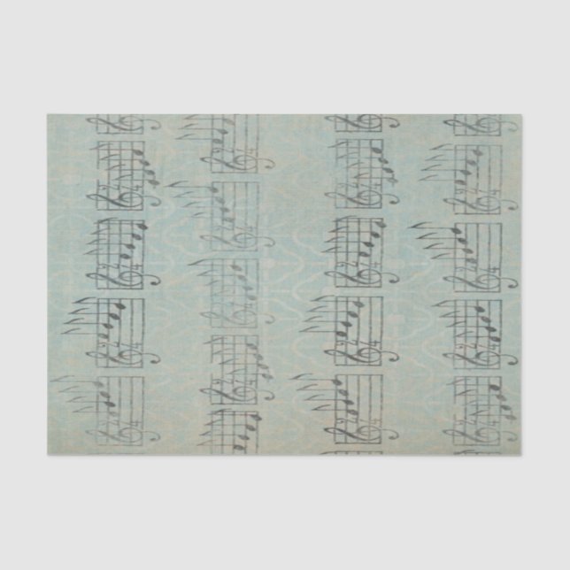 vintage antique music note Pattern musician   Tissue Paper (Front)