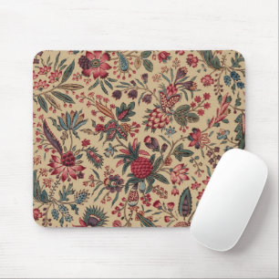 Vintage Antique Needlework Floral Furnishing Mouse Mat