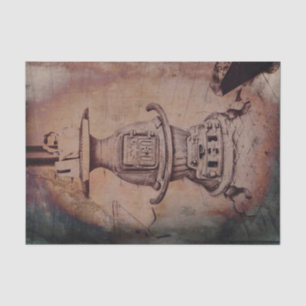 Vintage Antique Old Rustic Brown Wood Stove Tissue Paper