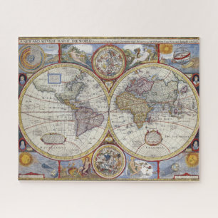 Vintage, antique old world map by John Speed 1627: Jigsaw Puzzle
