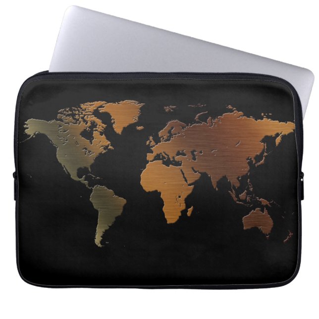 Vintage Antique Old World Map Laptop Sleeve (Front)