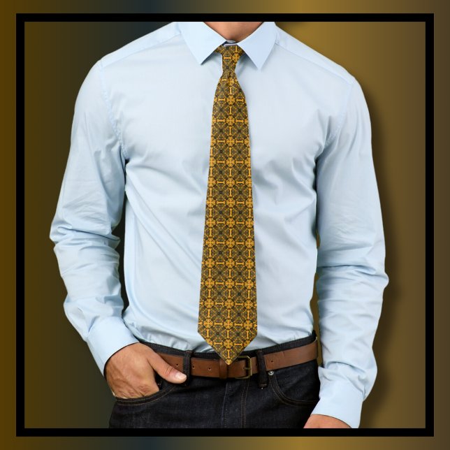 Vintage Antique Ornate Gold Damask Pattern Tie (Creator Uploaded)