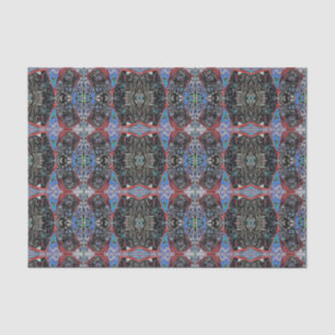 Vintage Antique Pattern Blue Black Red Decoupage Tissue Paper