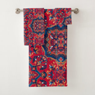 Vintage Antique Persian Oriental Turkish Pattern Bath Towel Set