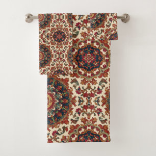 Vintage Antique Persian Oriental Turkish Pattern Bath Towel Set