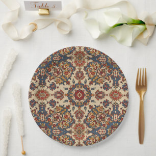 Vintage Antique Persian Oriental Turkish Pattern Paper Plate