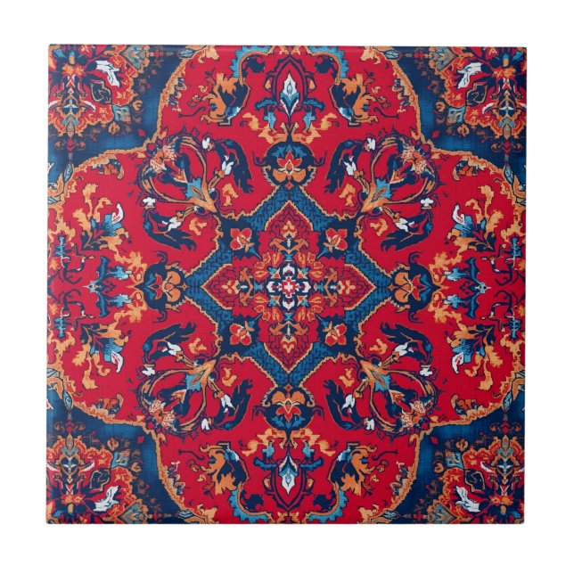 Vintage Antique Persian Oriental Turkish Pattern  Tile (Front)