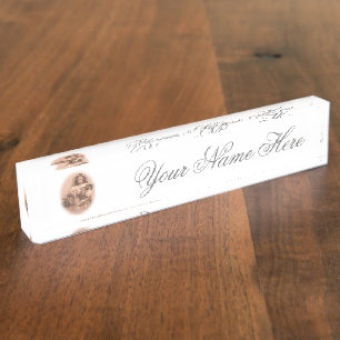 Vintage antique Photo Desk nameplate FromMyDesk