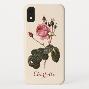 Vintage Antique Pink Garden Roses in Bloom iPhone XR Case