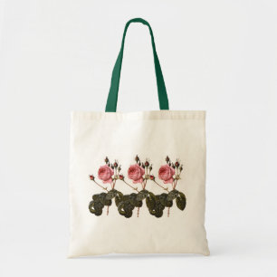 Vintage Antique Pink Garden Roses in Bloom Tote Bag