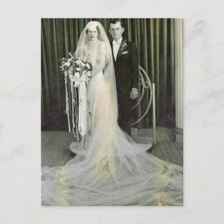 Vintage Antique Romantic Bride and Groom Photos Postcard