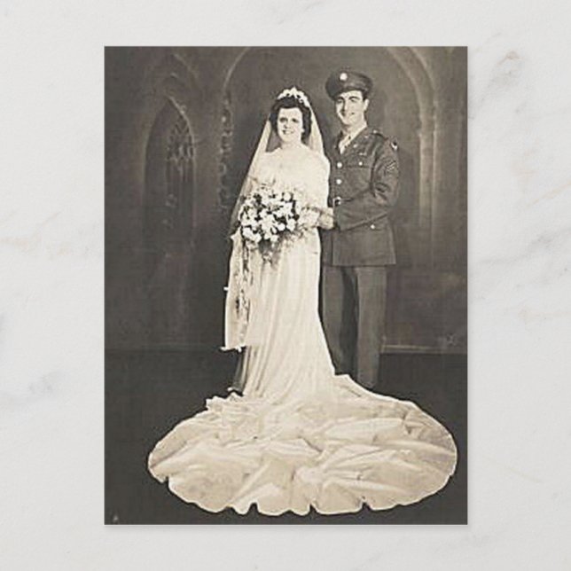 Vintage Antique Romantic Bride and Groom Photos Postcard (Front)