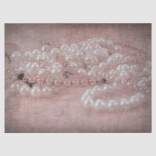 Vintage Antique Rose Gold White Pearls Watercolor Tissue Paper