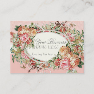 Vintage Antique Roses Floral Bouquet Modern Swirls Business Card