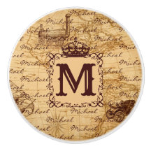 Vintage antique royal king world map rustic