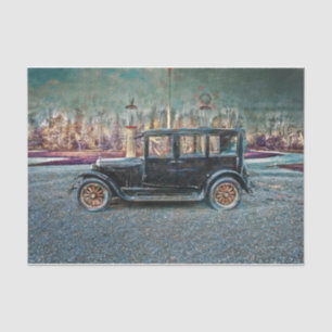 Vintage Antique Rustic Black Old Aged Car Tissue Paper