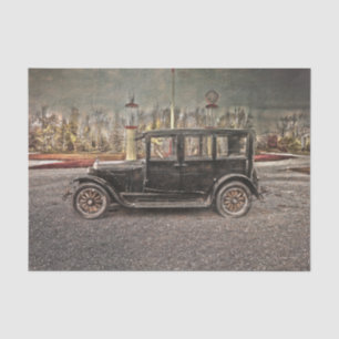 Vintage Antique Rustic Country Black Car Texture Tissue Paper