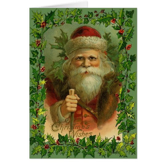 Vintage-Antique Santa Christmas Greeting Card