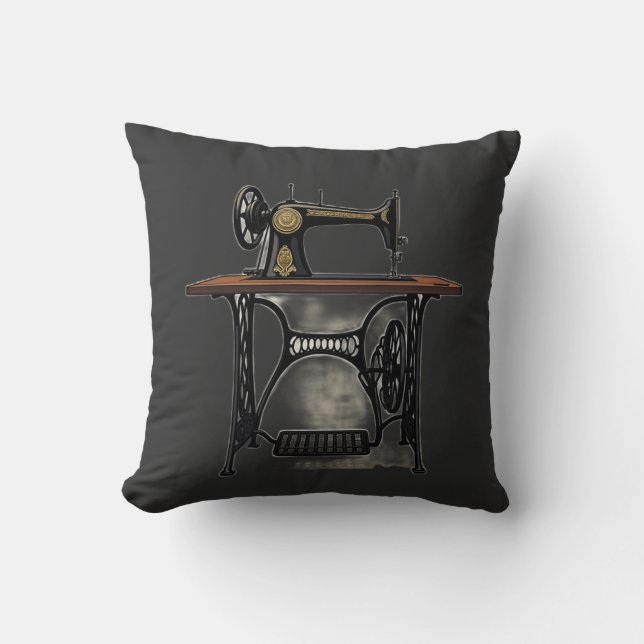 Vintage Antique Sewing Machine Cushion (Front)