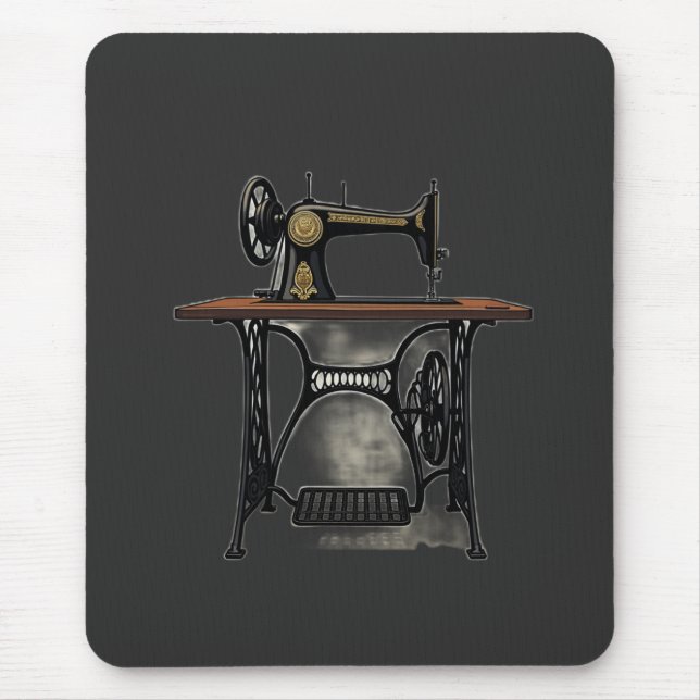 Vintage Antique Sewing Machine Mouse Mat (Front)