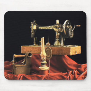 Vintage Antique Sewing Machine Mouse Mat