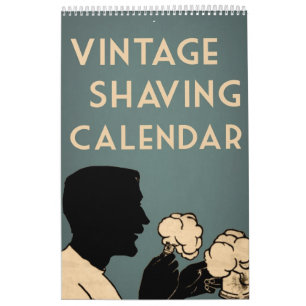 Vintage Antique Shaving Modern Men Ads Colourful Calendar