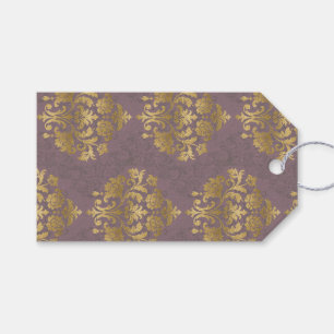 Vintage Antique Smoky Mauve Gold Medallion Gift Tags