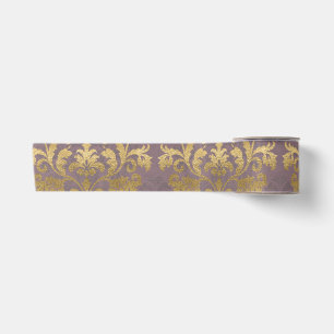 Vintage Antique Smoky Mauve Gold Medallion Satin Ribbon