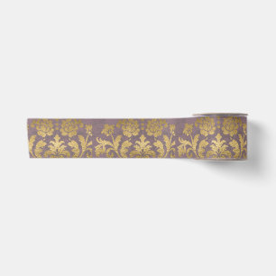 Vintage Antique Smoky Mauve Gold Medallion Satin Ribbon